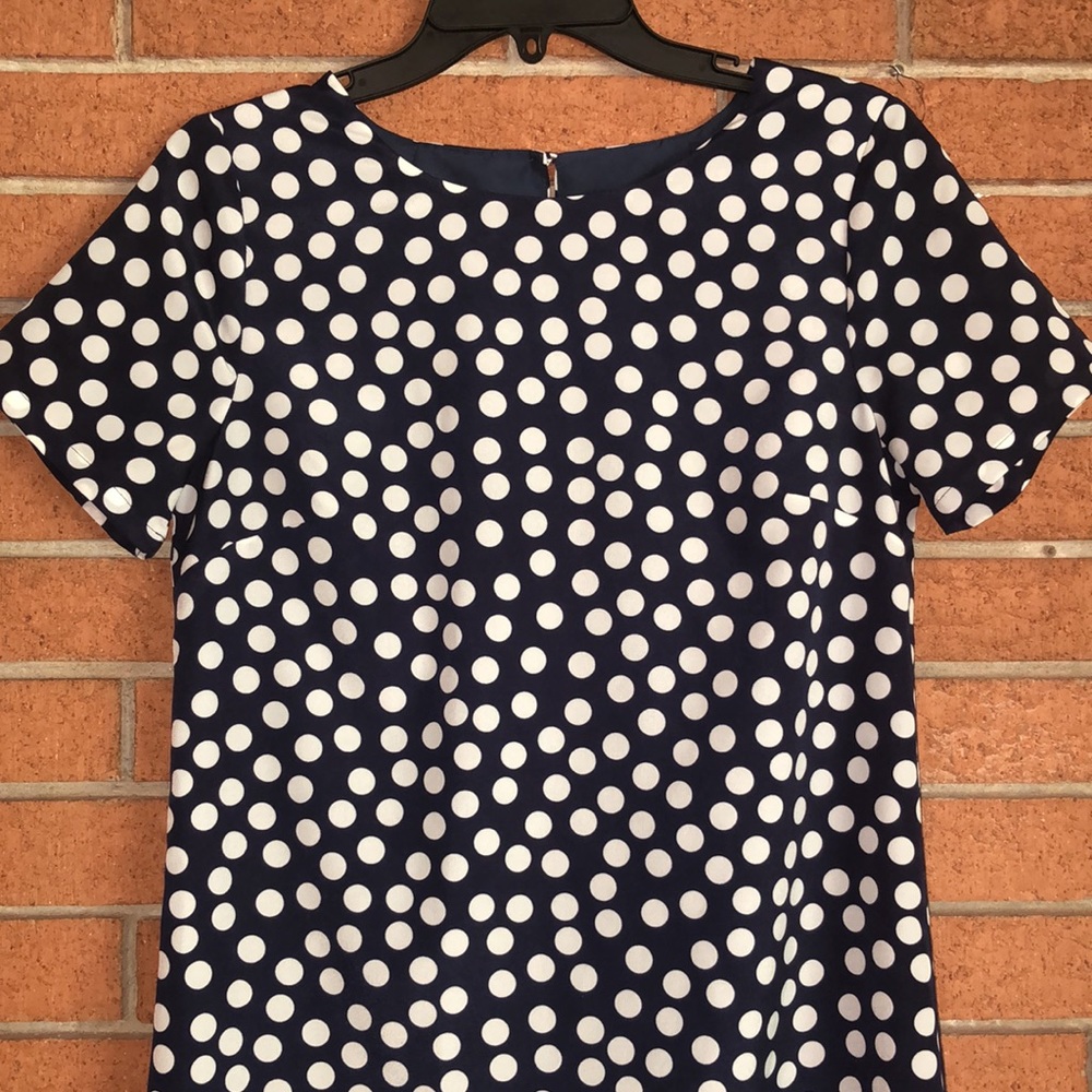 🪡J. CREW FACTORY 🪡POLKADOT CLASSIC SHIFT DRESS🪡 - Picture 5 of 8